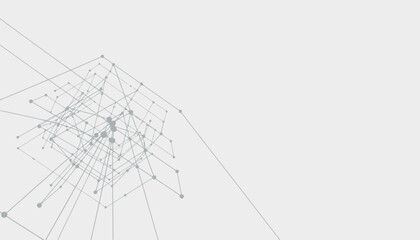 Fototapeta premium Abstract geometric network connection with lines and dots on a light background, representing data, technology, and digital communication in a futuristic design.