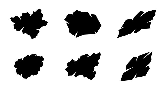 Abstract Organic Shapes, Irregular Forms, Black Silhouettes, Modern Design Elements