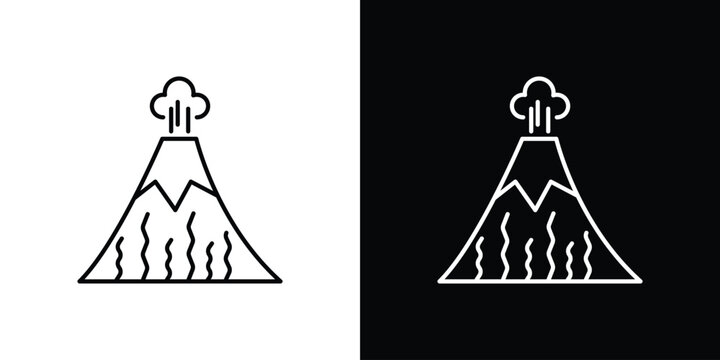 Volcano icon vector graphics set