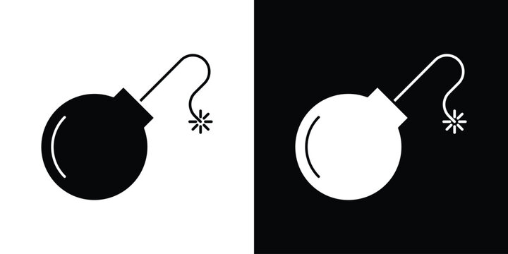 Bomb icon vector logos set