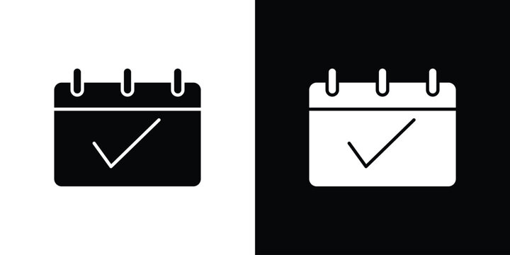 Check in calendar icon vector logos set
