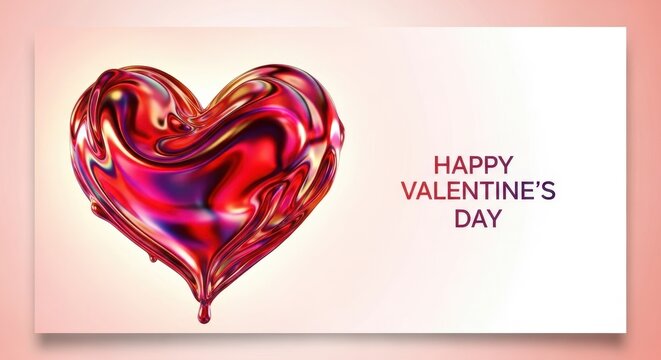 Colorful Abstract Heart for Valentine Day Greeting Card.