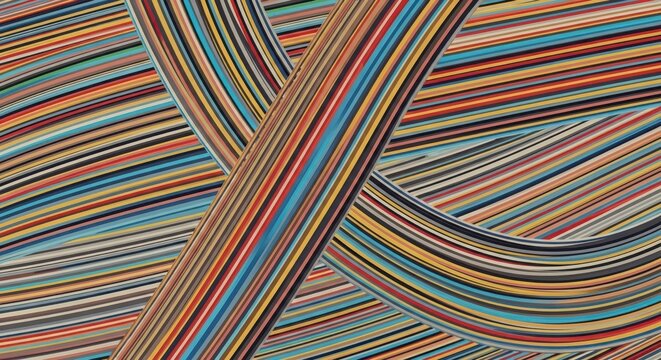 Colorful Abstract Ribbon Wave Pattern Background Design.