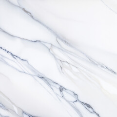 Obraz premium Luxurious white marble texture with elegant grey and black veins, creating a sophisticated natural stone background. Ideal for product displays, branding, interior design, and upscale commercial