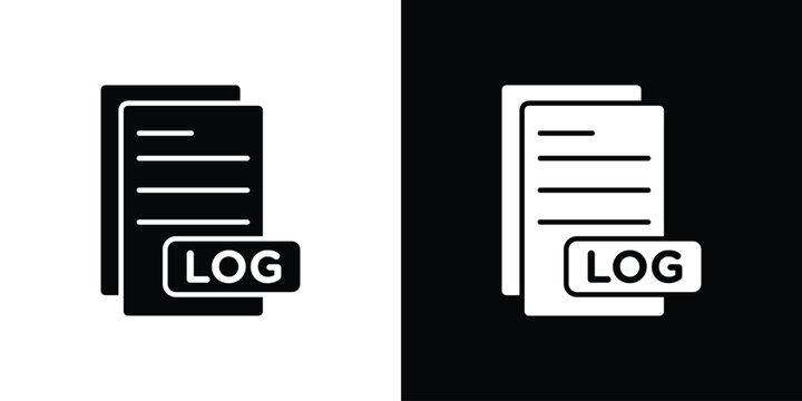 log file icon in black and white, best for Gaphic Design