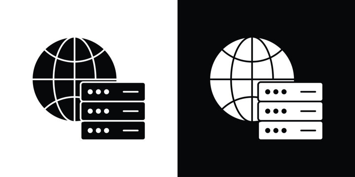 Web server icon in black and white, best for Gaphic Design