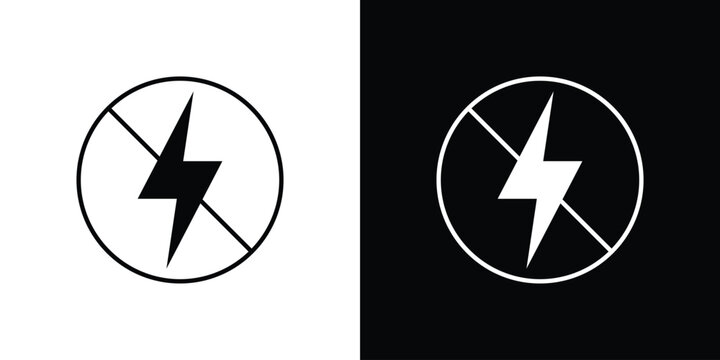 Flash off icon in black and white, best for Gaphic Design
