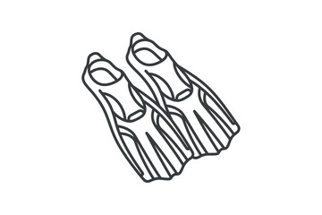 Swim Fins Outline Vector Illustration © lucky