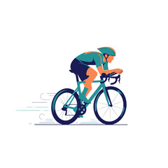 Fototapeta premium Minimalist Vector Illustration of Professional Cyclist Racing on Road Bike
