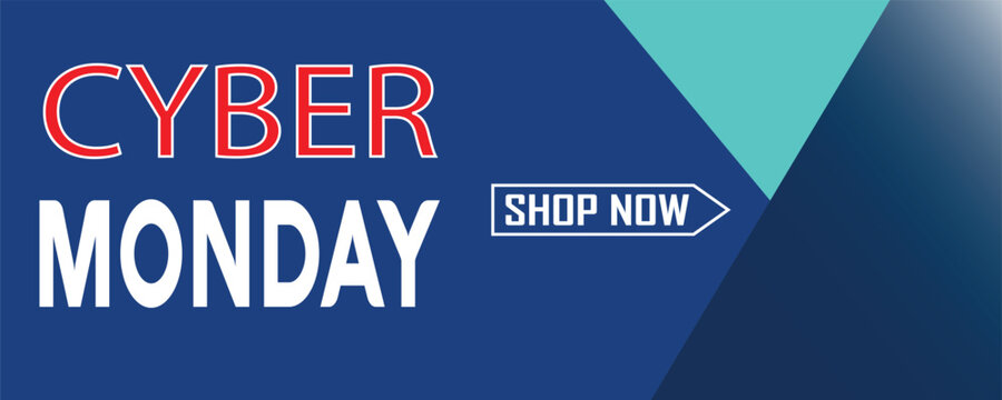 Cyber Monday Sale Banner With Shop Now Button Vector Illustration