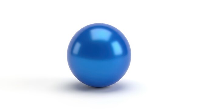 Glossy blue sphere isolated on white background.