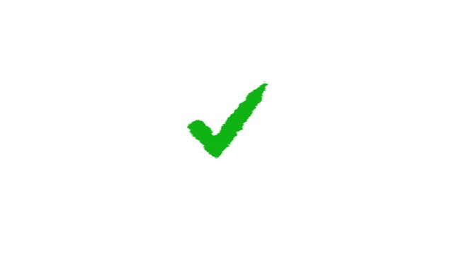 A beautiful green drown check mark icon.Check mark,tick mark,Approval, Verification and Document Review on transparent background.