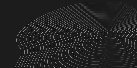 Abstract 3D perspective topographic line map background © Sarbi