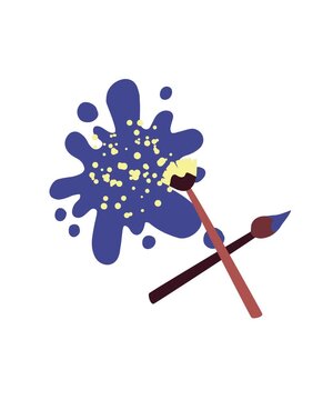 blue paint brush