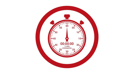 Naklejka premium Red Stopwatch Icon Symbol