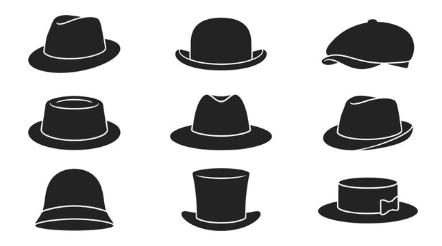 Collection of various classic bowler hats.