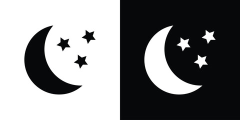 Moon icon line art pictogram bundle. EPS10 © Haider