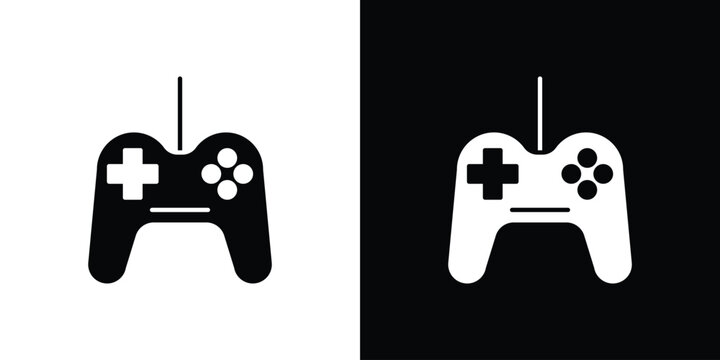 Gamepad icon line art pictogram bundle. EPS10