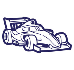 Fototapeta premium Simple vector illustration of a modern formula one race car design in blue