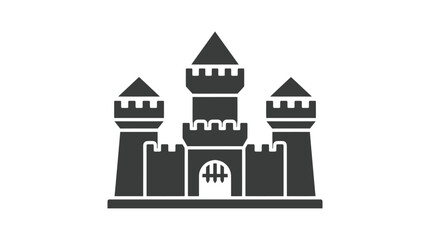 Black and white castle towers silhouette. © Muna