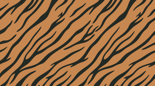 Tiger Stripe Pattern Vector Background for Fabric and Wallpaper