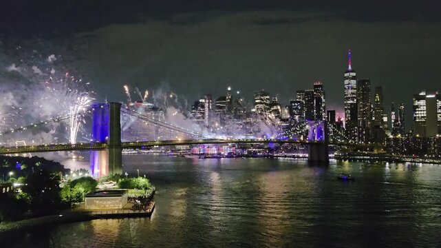 fireworks over the river