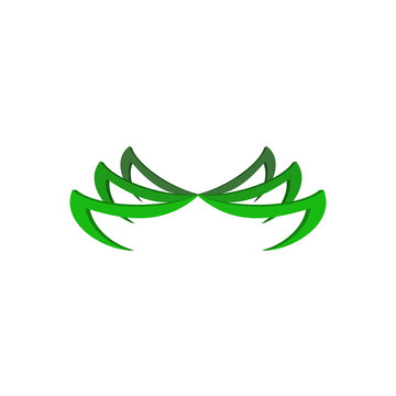 Isolated green leaf crown arch PNG icon for eco-friendly, organic, nature, or environmental logo and emblem design. Transparent PNG Illustration
