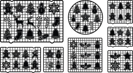 Fototapeta premium Floral patterns in grid background design