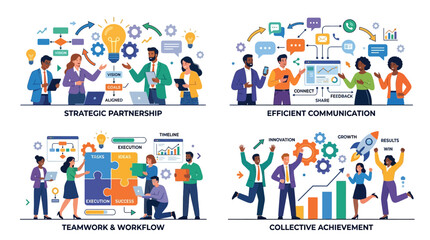 Fototapeta premium Business team collaboration achieves efficient communication and collective success
