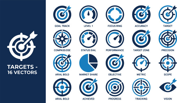 Business Targets and Goals Vector Icons