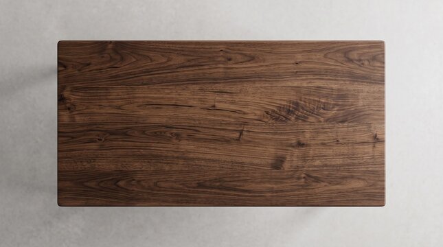 Ultra realistic dark walnut wooden tabletop with elegant wood grain, luxury copy space background for premium products, branding, advertising, mockup, cosmetic, jewelry, and watch display.