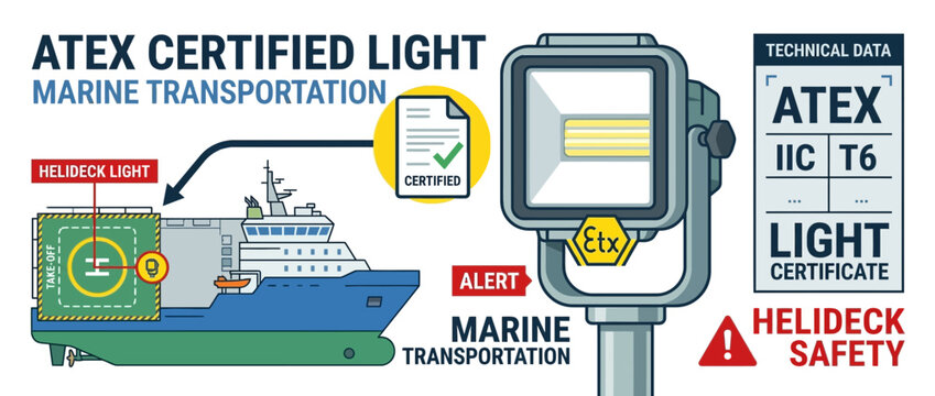 ATEX Certified Marine Helideck Light for Transportation Safety