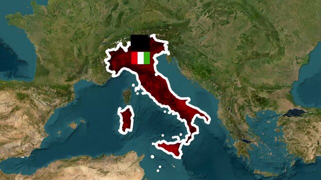 Aerial View of a World Map with Focus on Europe and Africa in Bright Colors