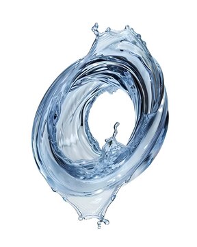 water loop liquid shape isolated on white background