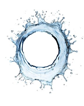water splash forming ring isolated on white background