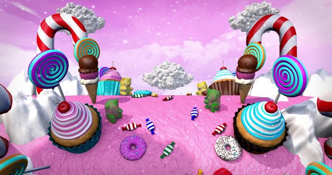 Sweet like candy 1. Motion graphics background visual loops animation. 4K