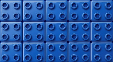 Obraz premium Blue Lego Bricks Pattern Close Up Texture.