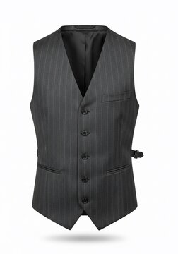 Pinstripe Elegance: A Sharp Vest's Solo Performance