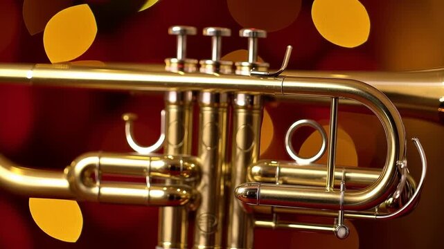 Golden trumpet music celebrating joy and festivity with vibrant sound and shining brass instrument