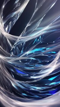 Blue and white abstract crystalline shards