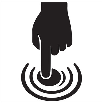 Finger pressing circular touch interface icon