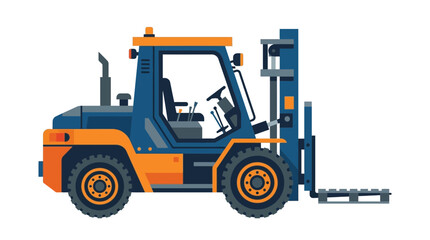 Naklejka premium Flat Vector Illustration of a Heavy Duty Forklift Truck