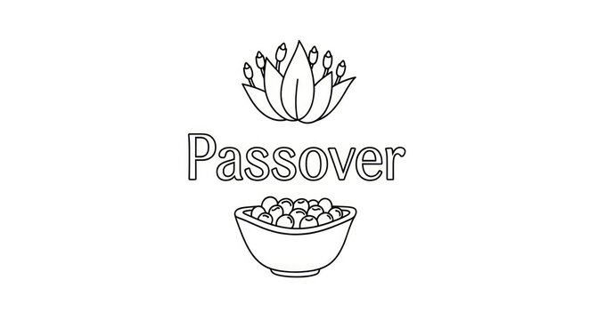 Passover holiday symbol logo design.