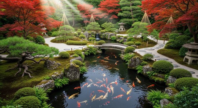 Koi Dance in Autumn's Embrace