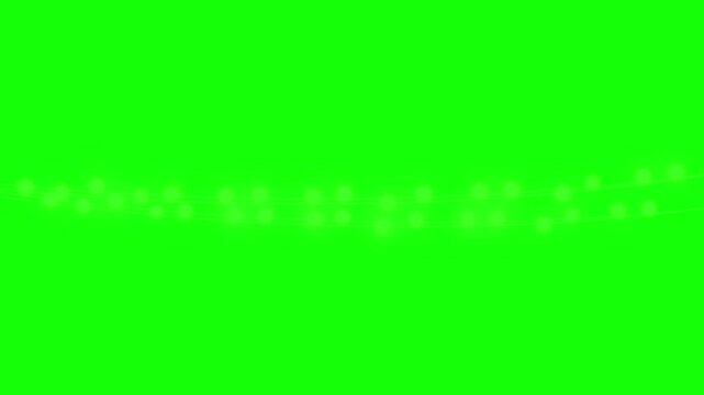 Festive string lights glowing over vibrant green screen background featuring radiant lens flares for professional cinematic compositing and digital visual effect overlays