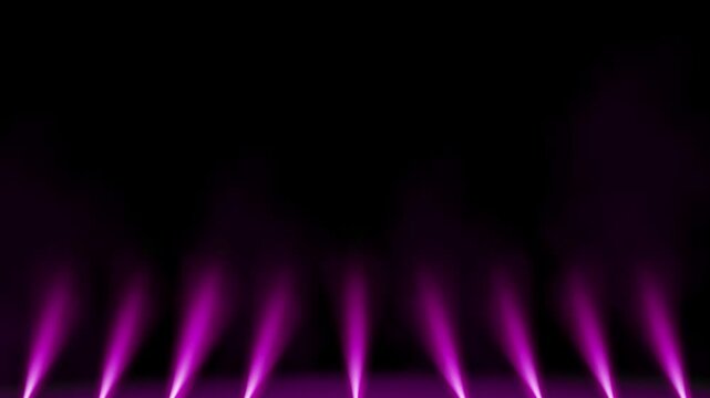 Abstract neon light beams ascending from dark stage floor with purple and blue hues with creating dynamic energetic visual blue orange rising abstract background entertainment