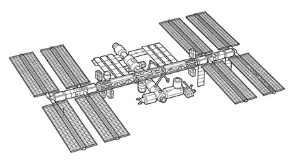 International Space Station Vector Illustration © anjel