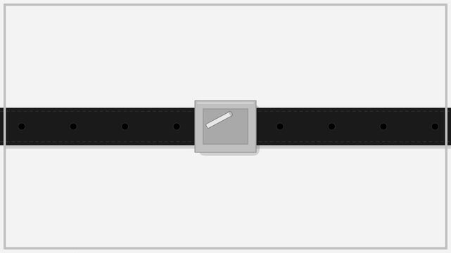 Minimalist Black Fashion Belt Illustration with Silver Buckle