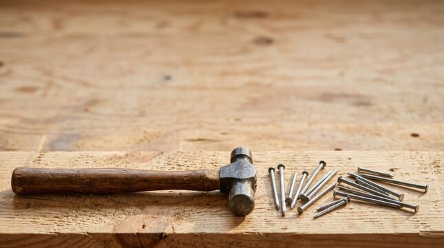 Carpentry Tools on Pine Boards