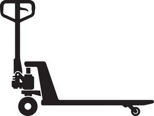 Manual Pallet Jack Silhouette Icon Isolated on White Background Flat Warehouse Equipment Vector © Rubel1206